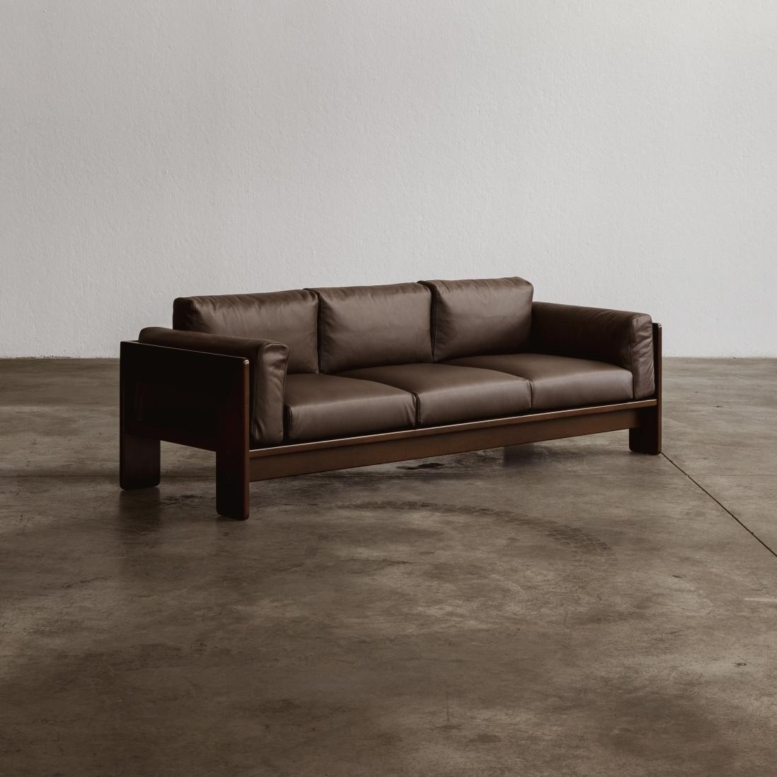 Afra & Tobia Scarpa “Bastiano” Sofa for Gavina, brown leather, 1962, 1962