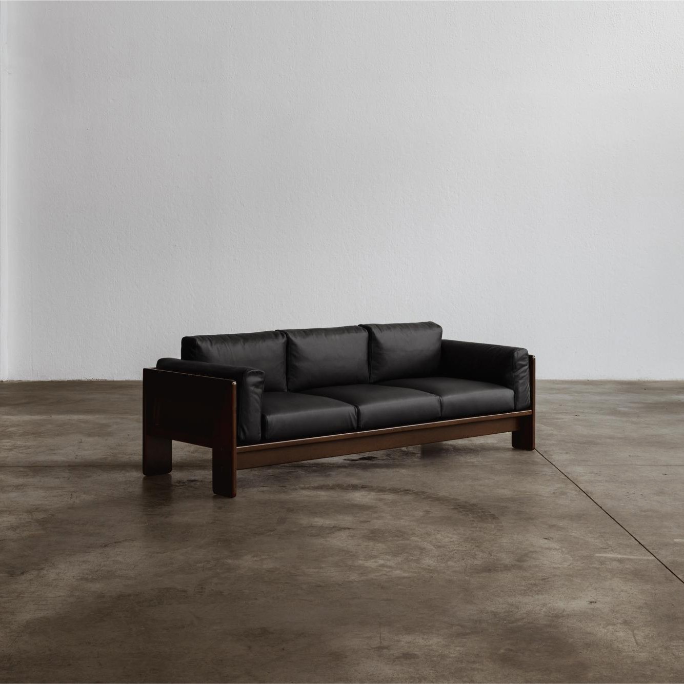 Afra & Tobia Scarpa “Bastiano” Sofa for Gavina, Black Leather, 1962, 1962