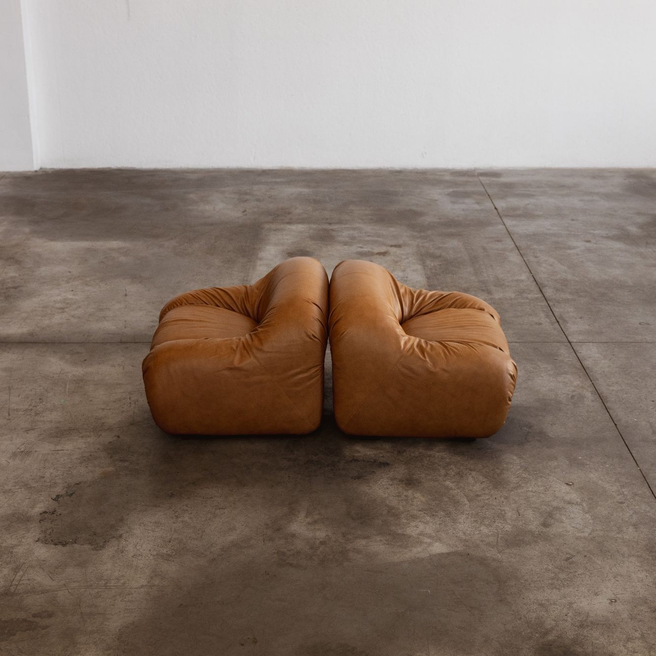 Afra & Tobia Scarpa “Bonanza” Armchairs for C&B Italia, Leather, 1969, Set of 2, 1969