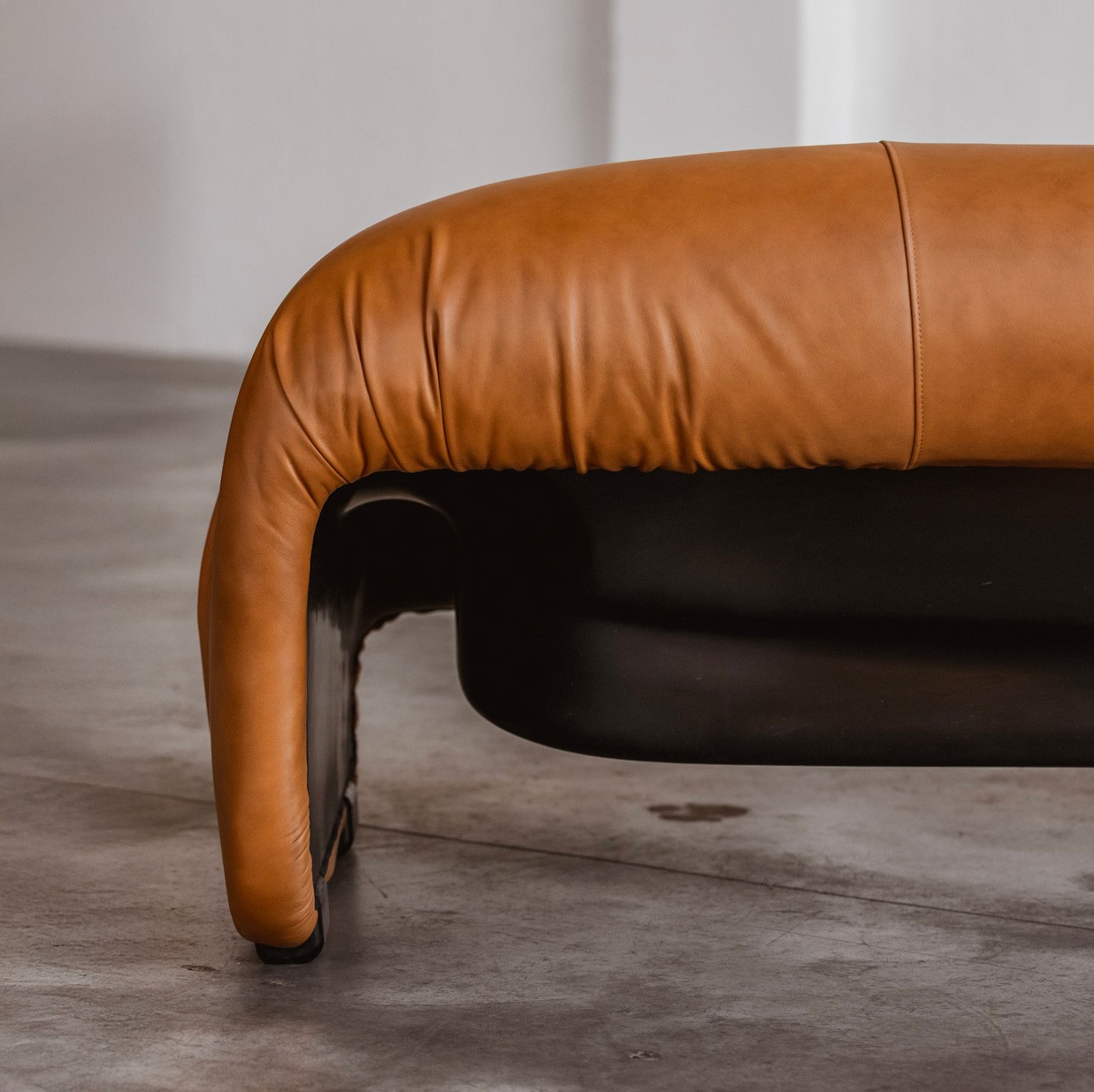 Afra & Tobia Scarpa “Bonanza” Living Room Set for C&B, Cognac Leather, 1969, 1969