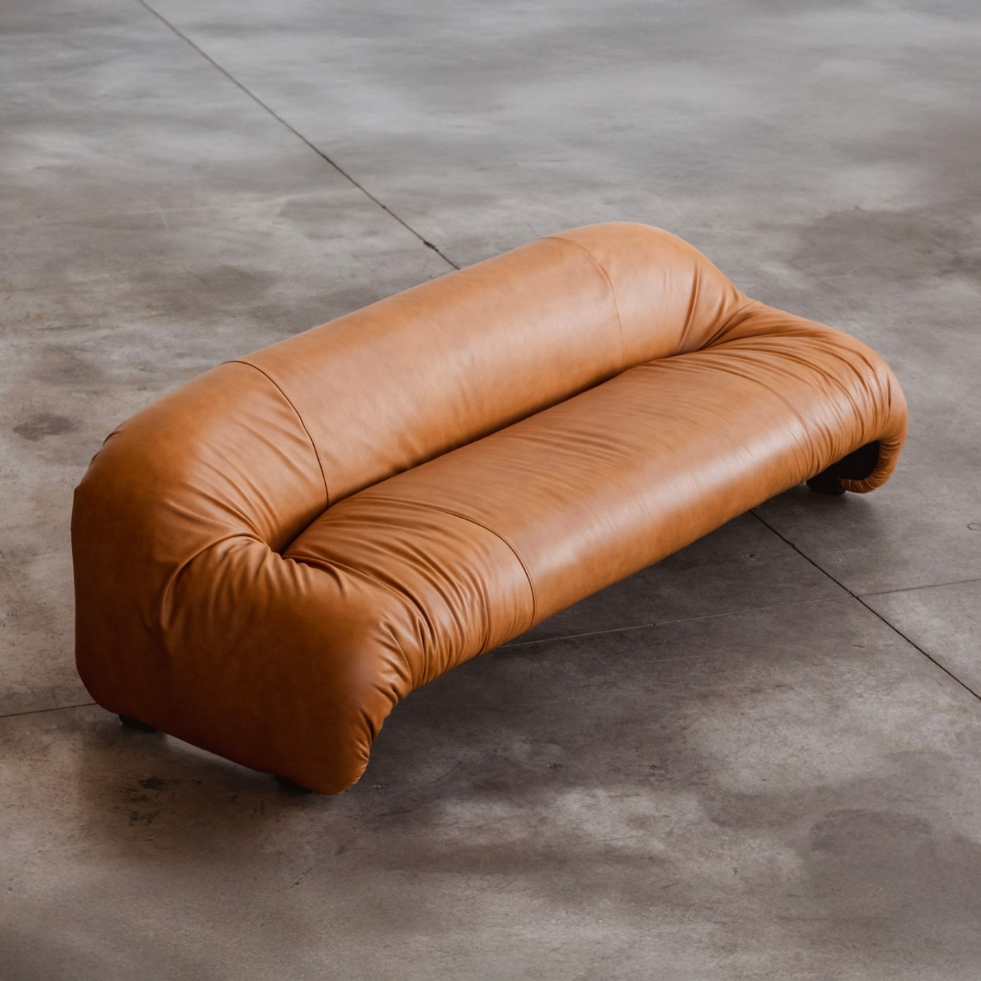 Afra & Tobia Scarpa “Bonanza” Living Room Set for C&B, Cognac Leather, 1969, 1969