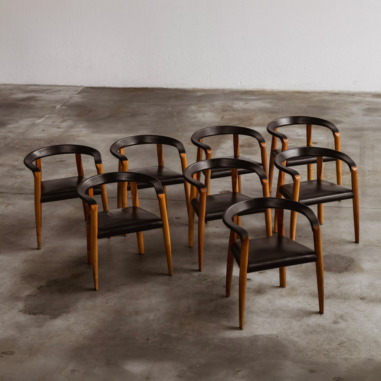 Afra & Tobia Scarpa Afra & Tobia Scarpa "Miss" Dining Chairs for Molteni, 1986, Set of 8, 1980s