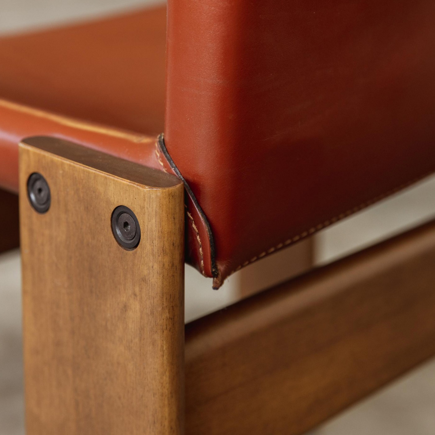 Afra & Tobia Scarpa "Monk" Dining Chairs for Molteni, Red Leather, 1974, Set of 12, 1970s