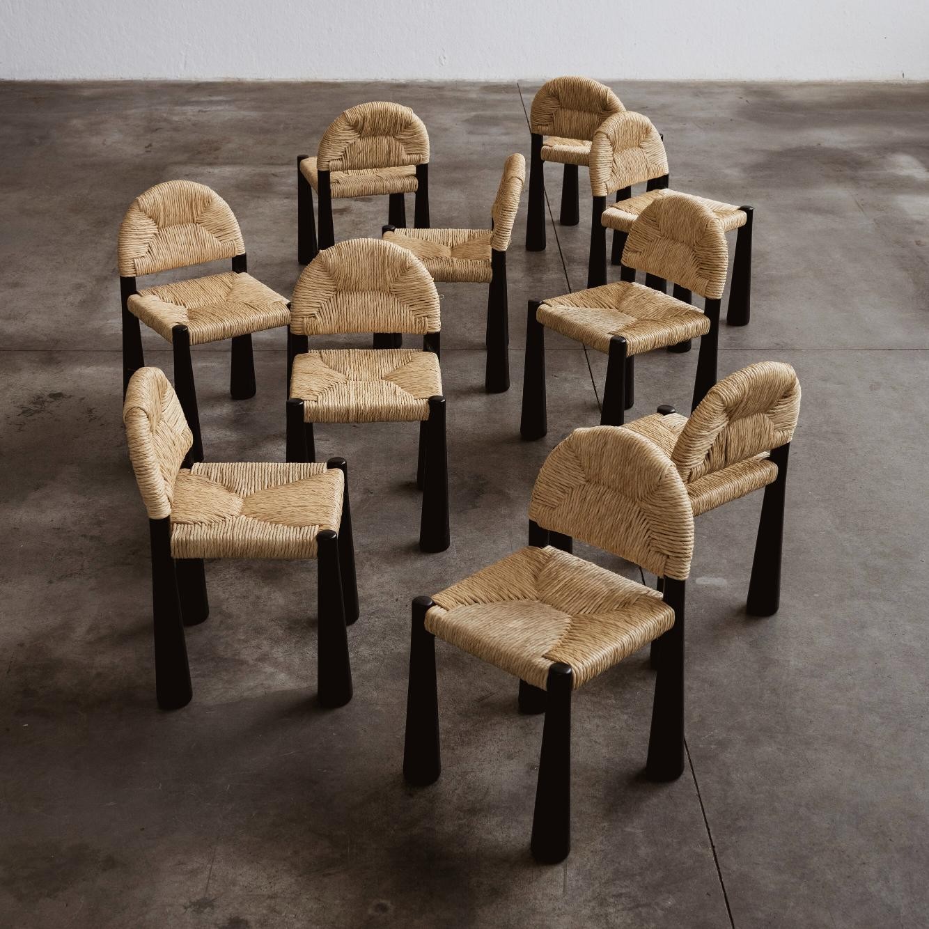 Alessandro Becchi “Toscanolla” Dining Chairs for Giovannetti, 1970, Set of 10, 1970