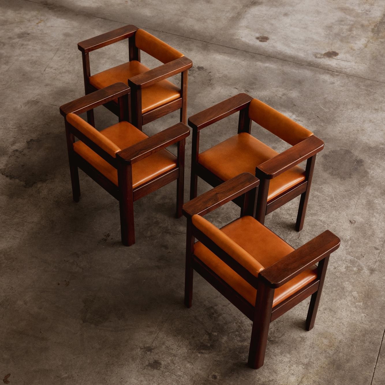 Angelo Mangiarotti “Idlor” Armchairs for Lorenzon, 1960, Set of 4, 1960s
