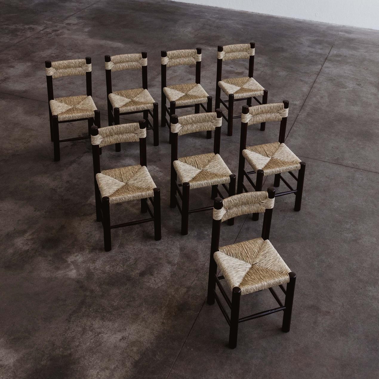Charlotte Perriand Dining Chairs for Robert Sentou, 1964, Set of 8, 1960s