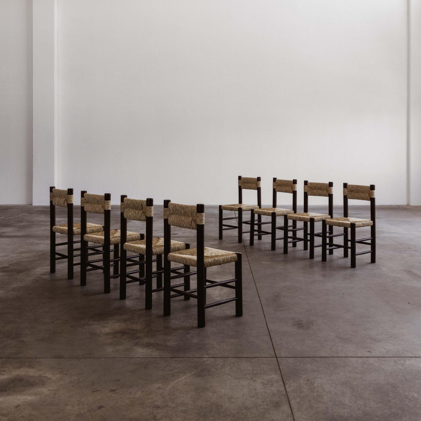 Charlotte Perriand Dining Chairs for Robert Sentou, 1964, Set of 8, 1960s