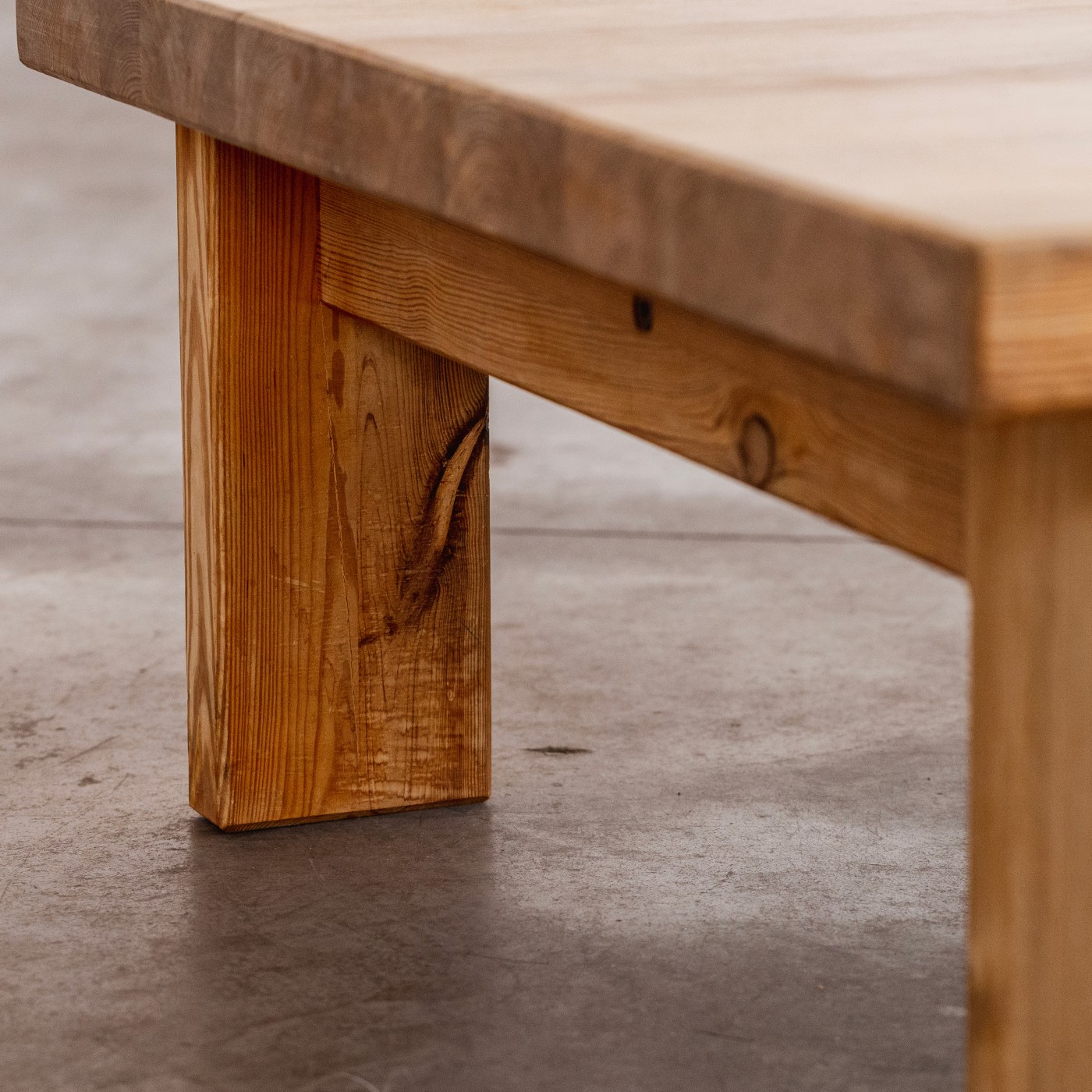 Christian Durupt Solid Coffee Table in Pine Wood, France, 1965, 1965