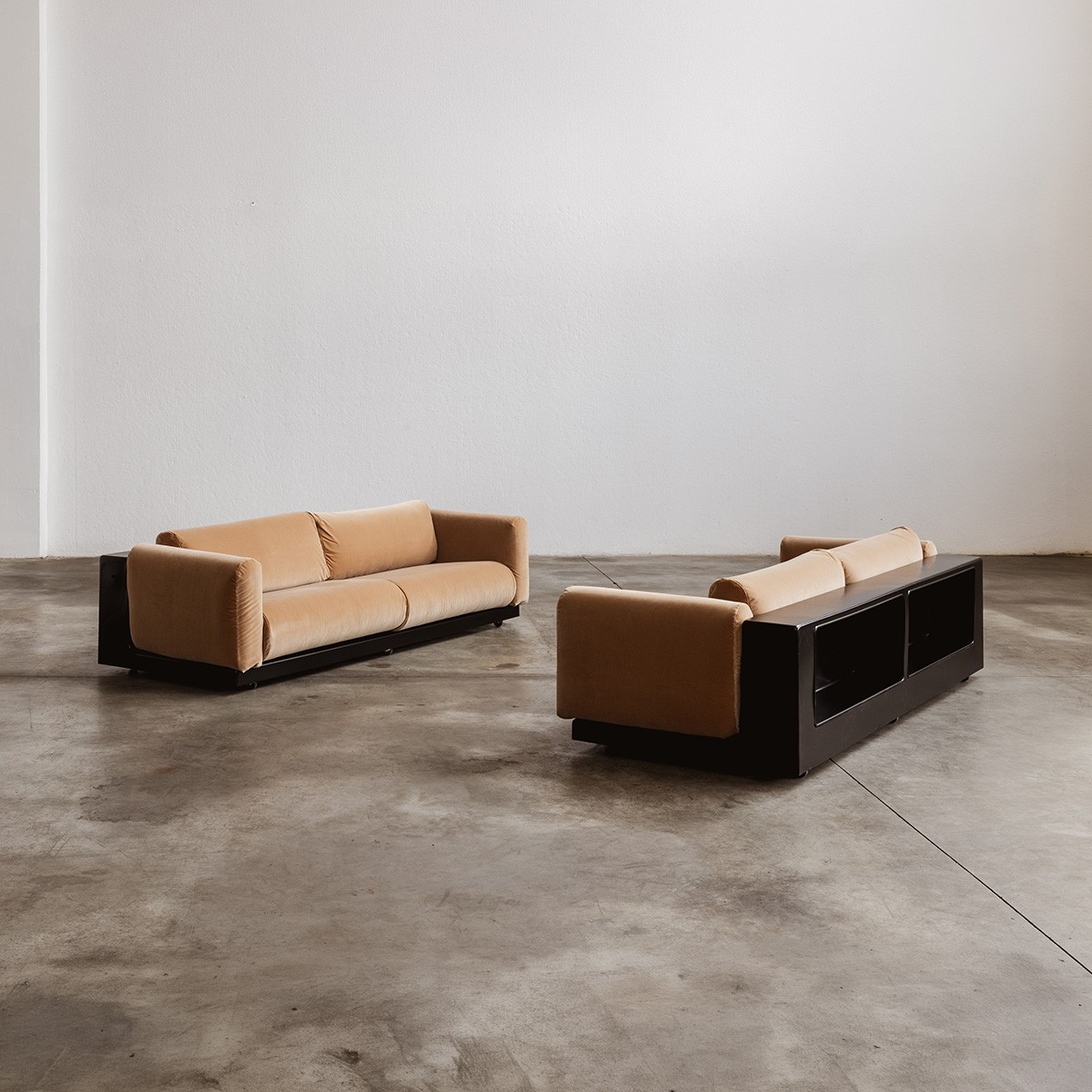Cini Boeri "Gradual System" Sofas for Gavina, Camel Velvet, 1970, Set of 2, 1970