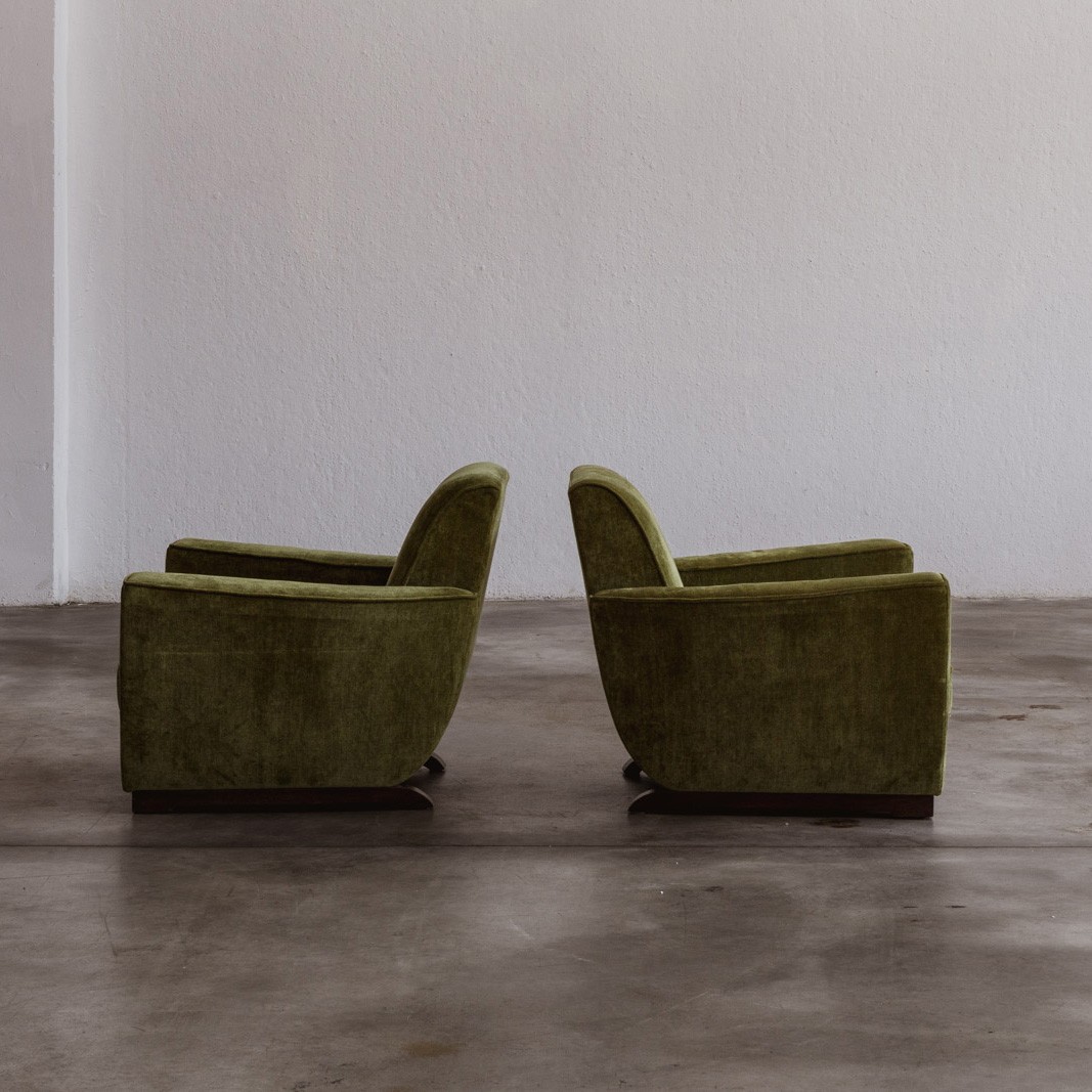 Club Armchairs in the Style of André Sornay, France, 1940s, Set of 2, 1940s