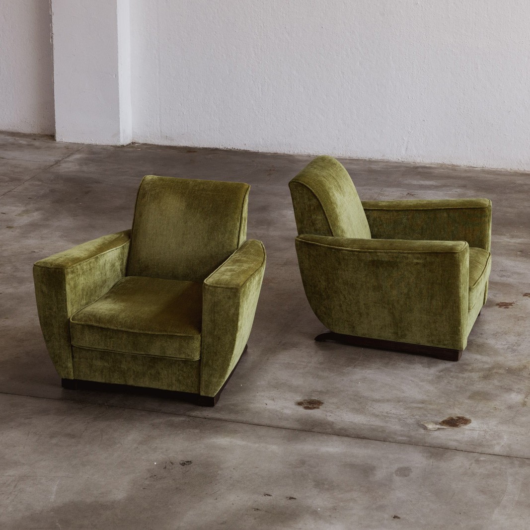 Club Armchairs in the Style of André Sornay, France, 1940s, Set of 2, 1940s