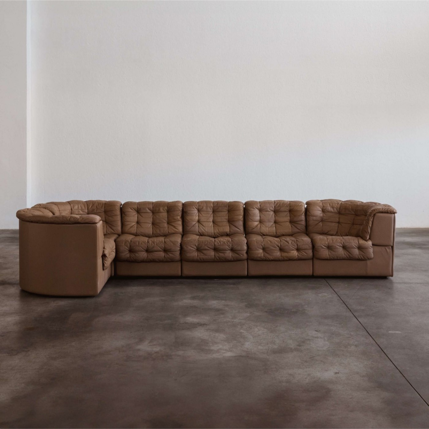 De Sede "DS-11" Modular Sofa, Natural Leather, 1970, Set of 6, 1970