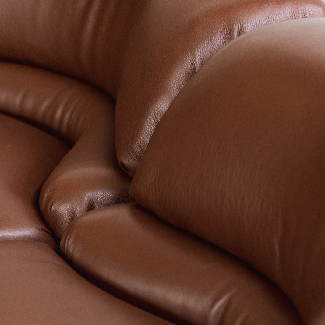 De Sede “DS-28 Cosmos” Modular Sofa for De Sede, Brown Leather, Switzerland, 1970, Set of 5, 1970