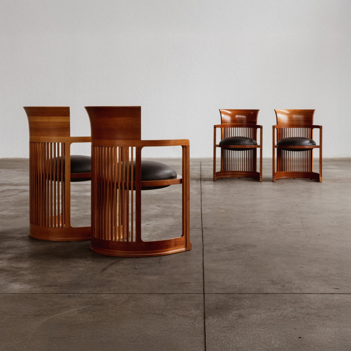Frank Lloyd Wright "Barrel" Chairs for Cassina, 1937, Set of 4, 1937