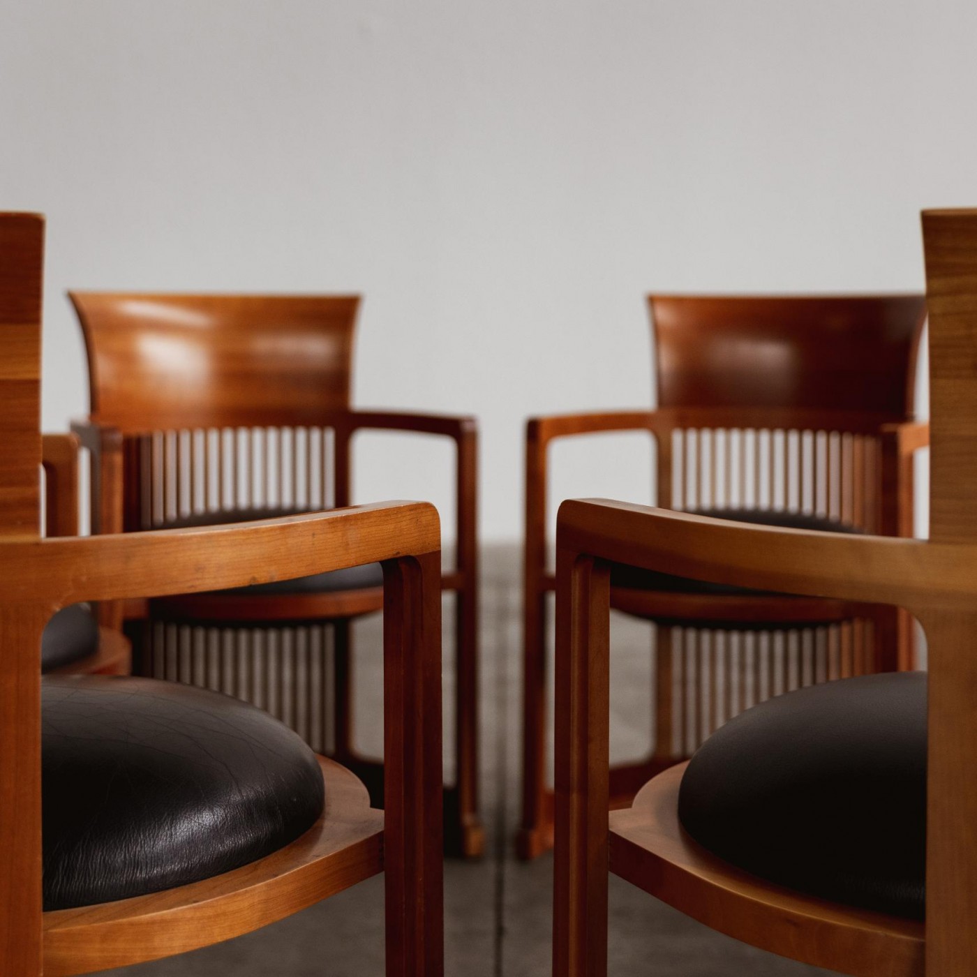 Frank Lloyd Wright "Barrel" Chairs for Cassina, 1937, Set of 4, 1937