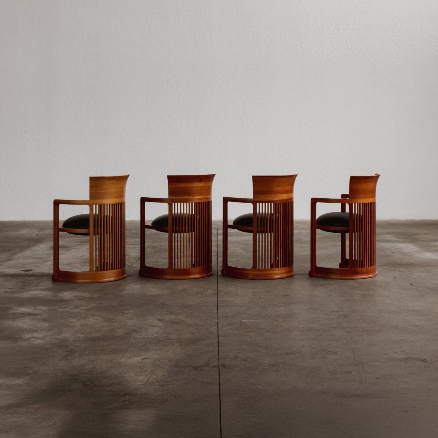 Frank Lloyd Wright "Barrel" Chairs for Cassina, 1937, Set of 4, 1937