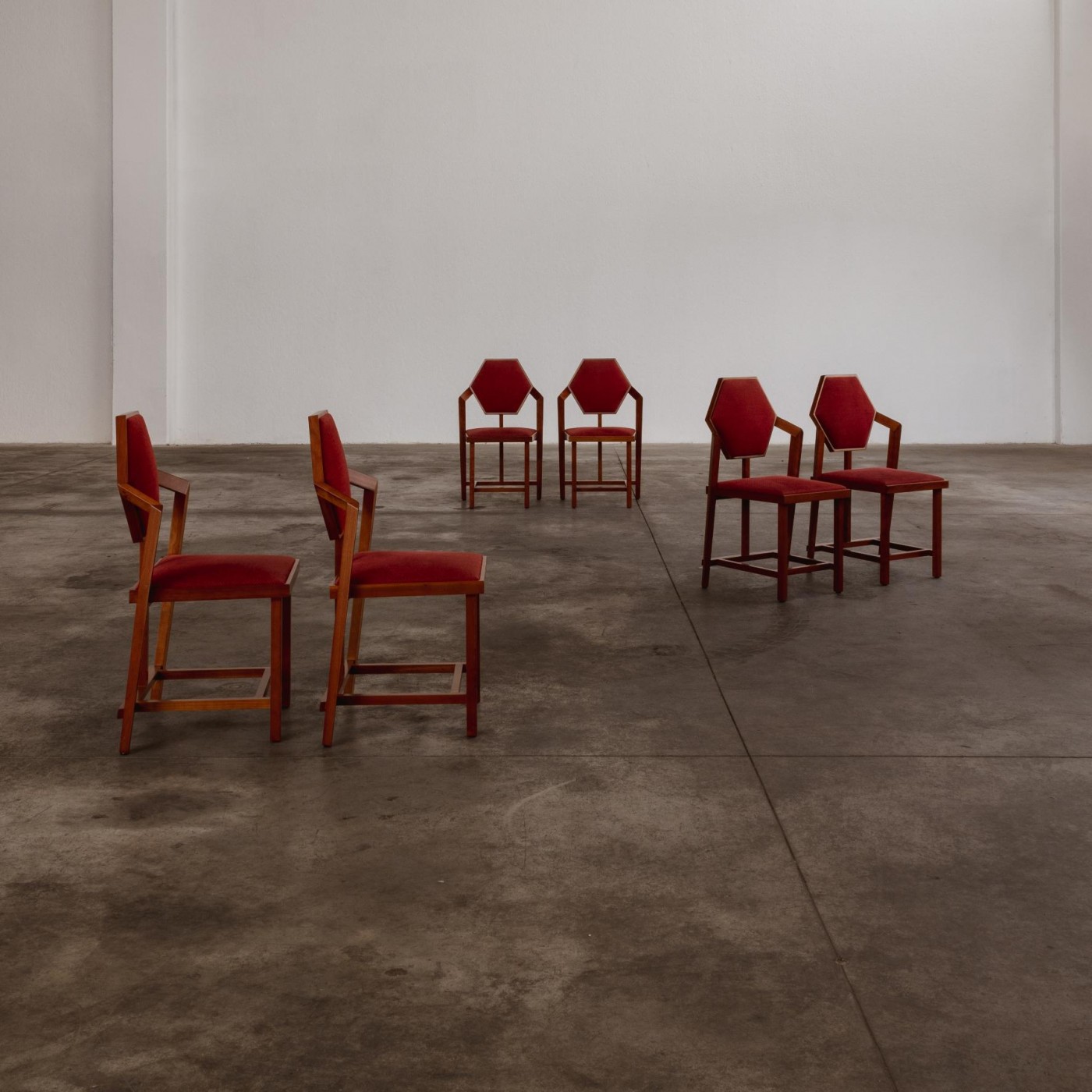 Frank Lloyd Wright "Midway 1" Dining Chairs for Cassina, 1914, Set of 6, 1910s