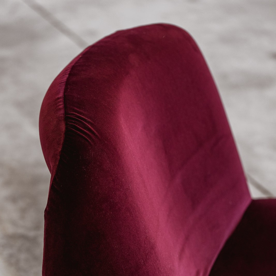 Giancarlo Piretti "Alky" Lounge Chairs for Anonima Castelli, Burgundy Velvet, 1970, Set of 2, 1970