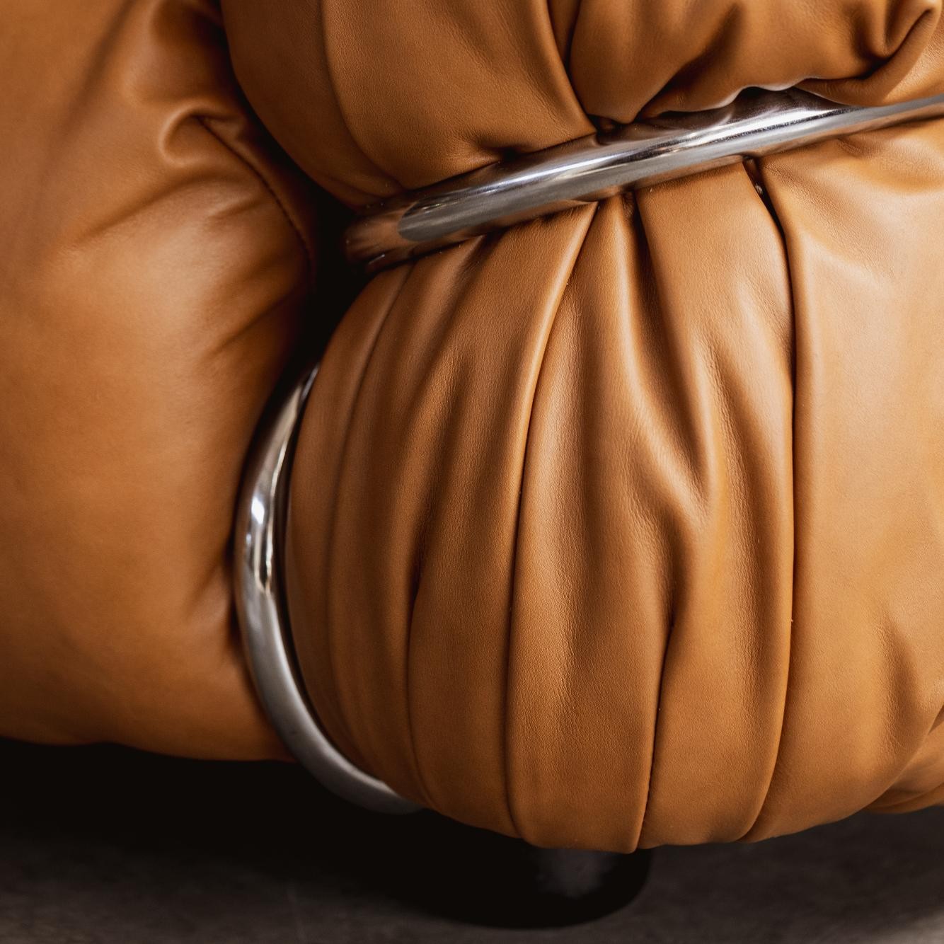 Gianfranco Frattini “Sesann” Sofa for Cassina, Cognac Leather, 1969, 1969