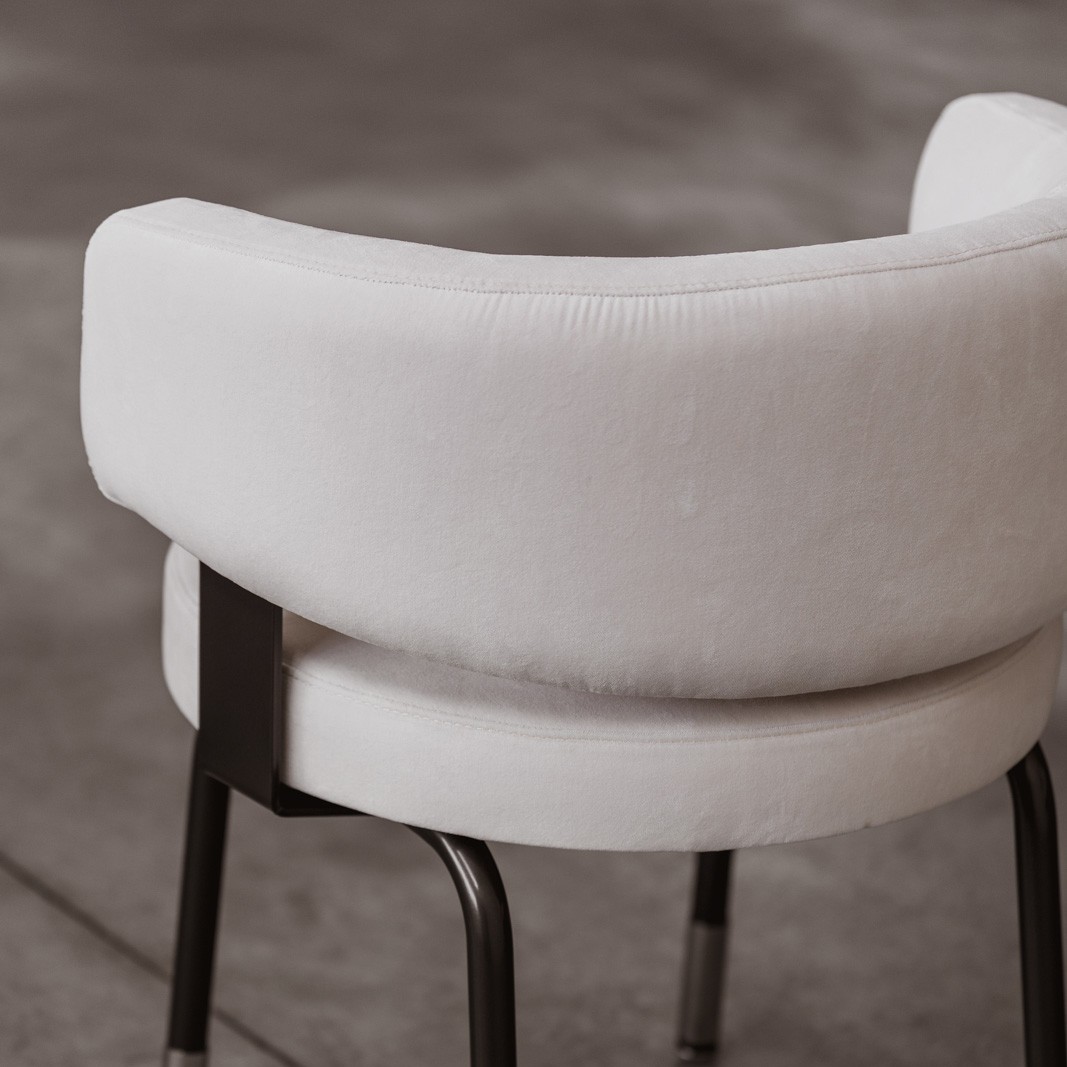 Gianni Moscatelli Dining Chairs for Formanova, White Velvet, 1968, Set of 8, 1968