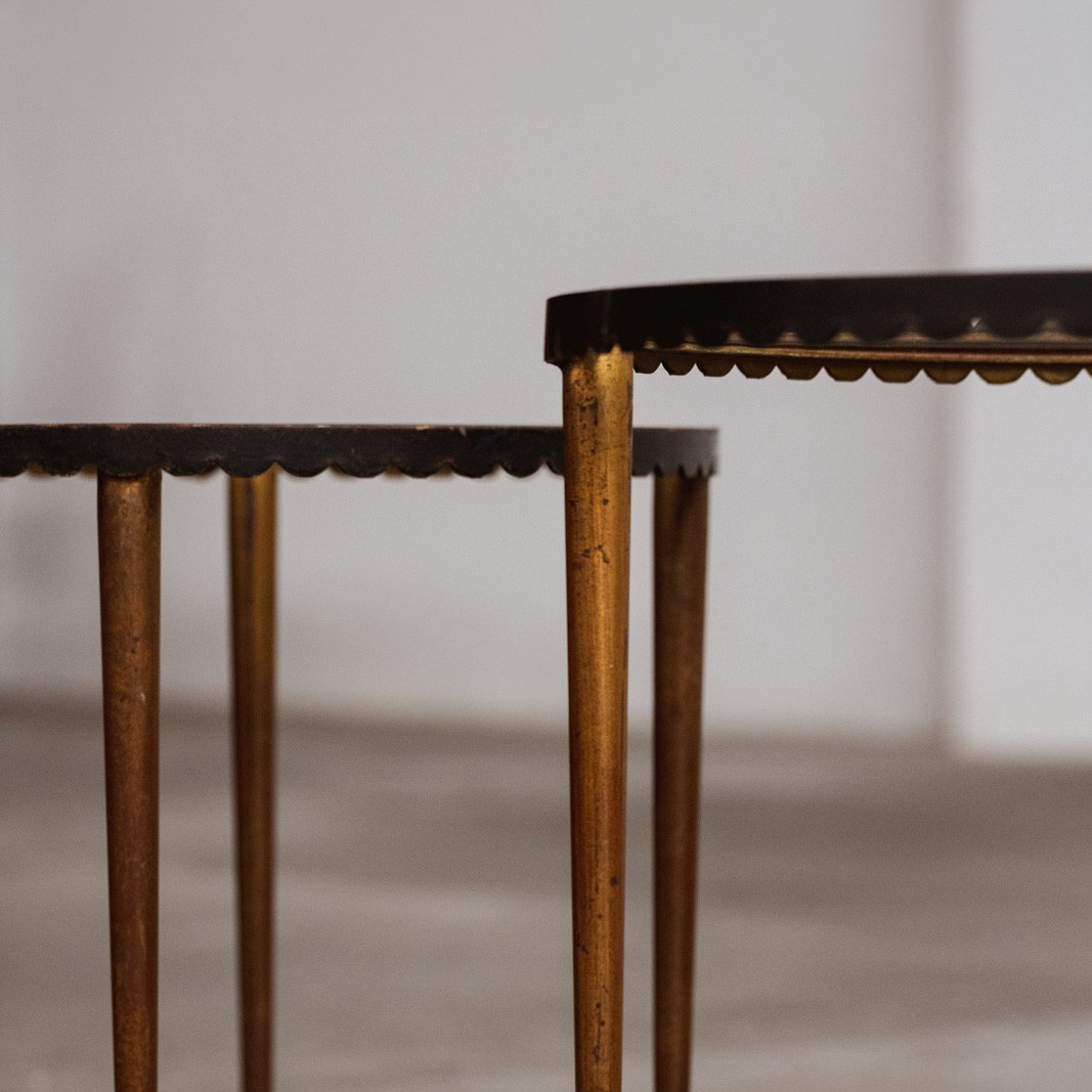 Gilbert Poillerat Art Deco Side Tables, 1940s, Set of 2, 1940s