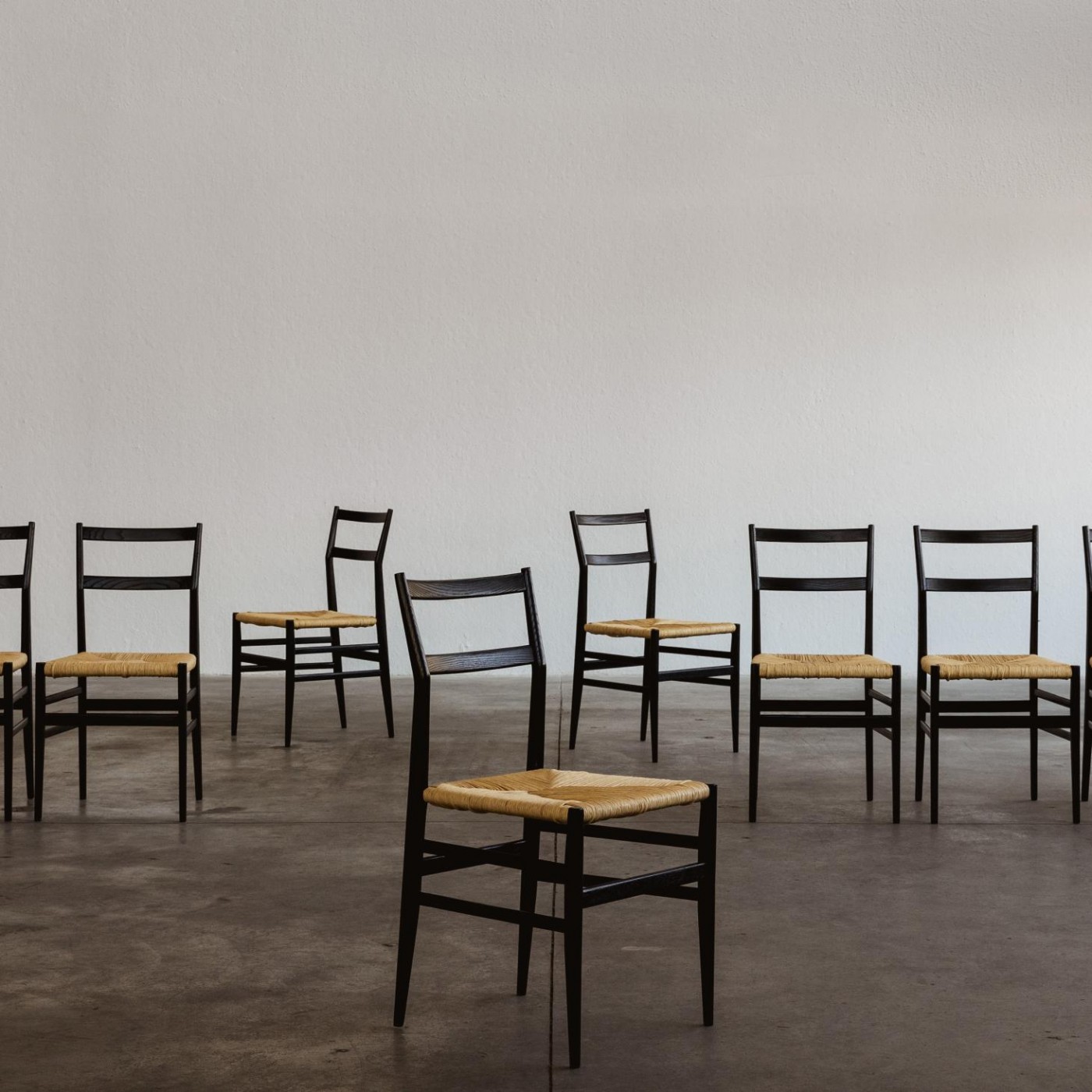 Gio Ponti 646 "Leggera" Dining Chairs for Cassina, 1952, Set of 12, 1952