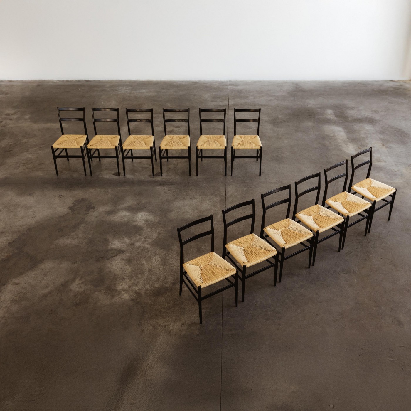 Gio Ponti 646 "Leggera" Dining Chairs for Cassina, 1952, Set of 12, 1952