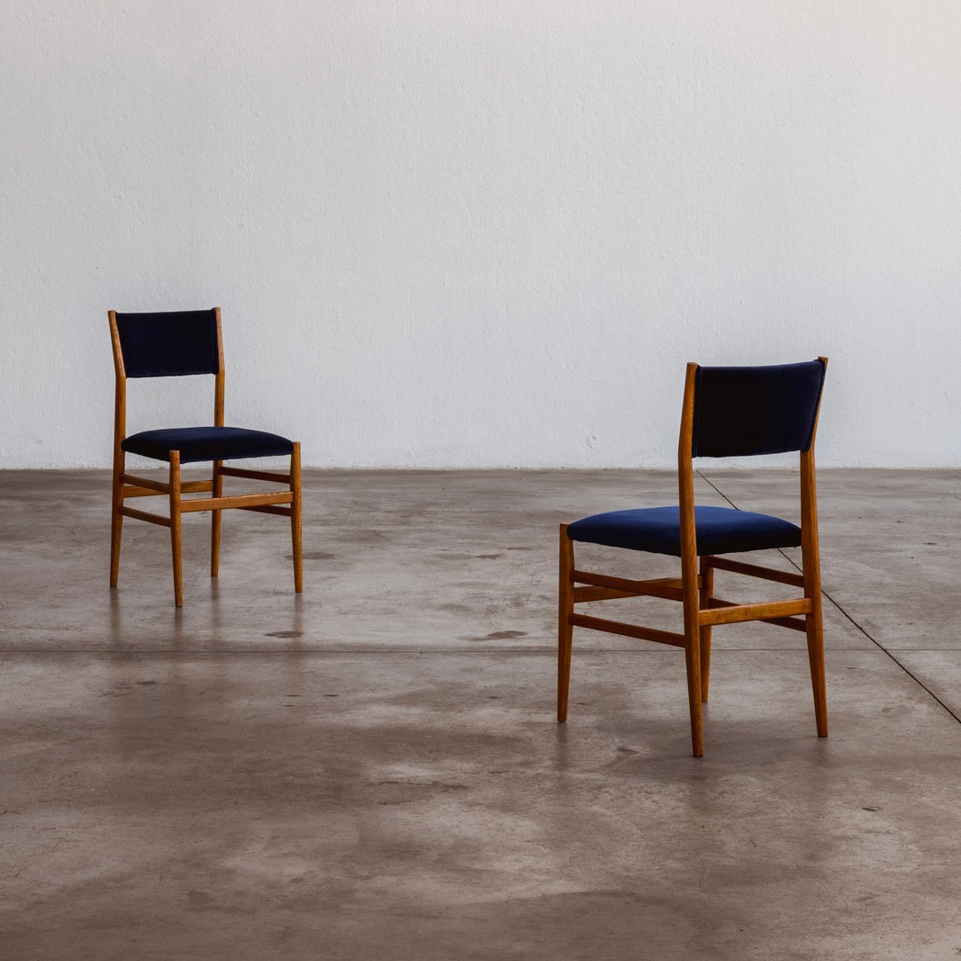 Gio Ponti 646 "Leggera" Dining Chairs for Cassina, 1952, Set of 8, 1952