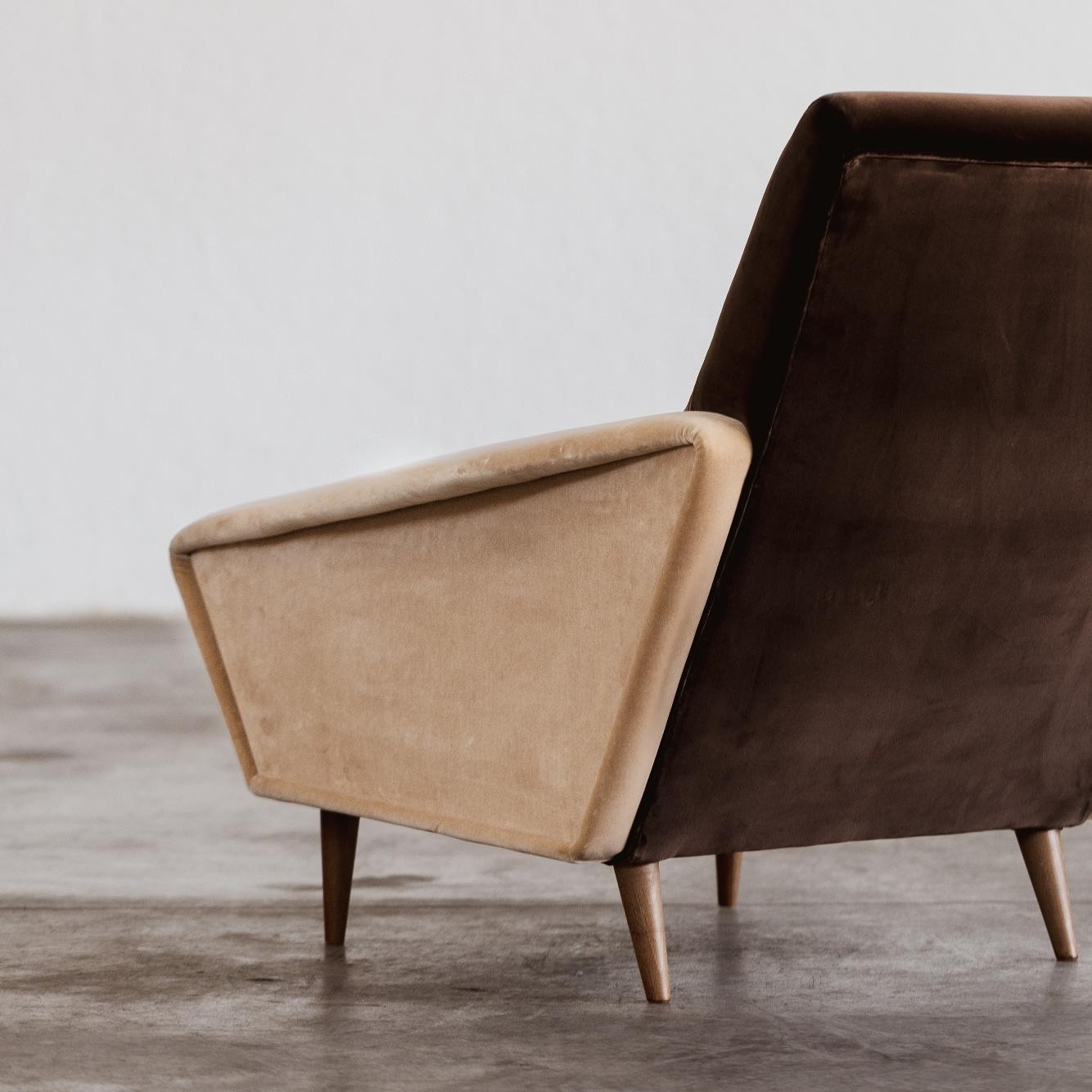 Gio Ponti "807 Distex" Lounge Chair for Cassina, Velvet, 1953, 1953
