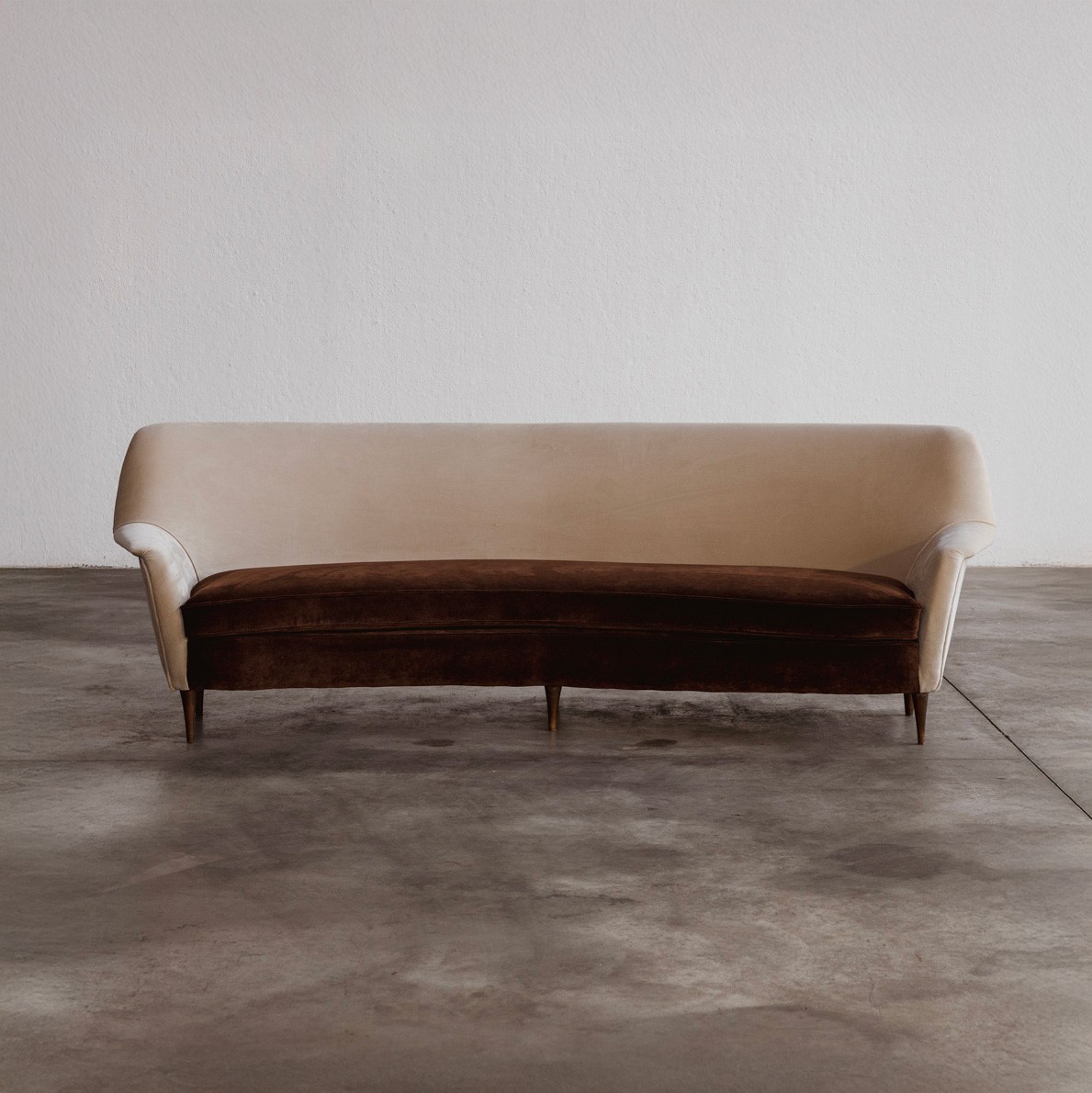 Gio Ponti Curved Sofa for Casa e Giardino, Velvet, 1956, 1956