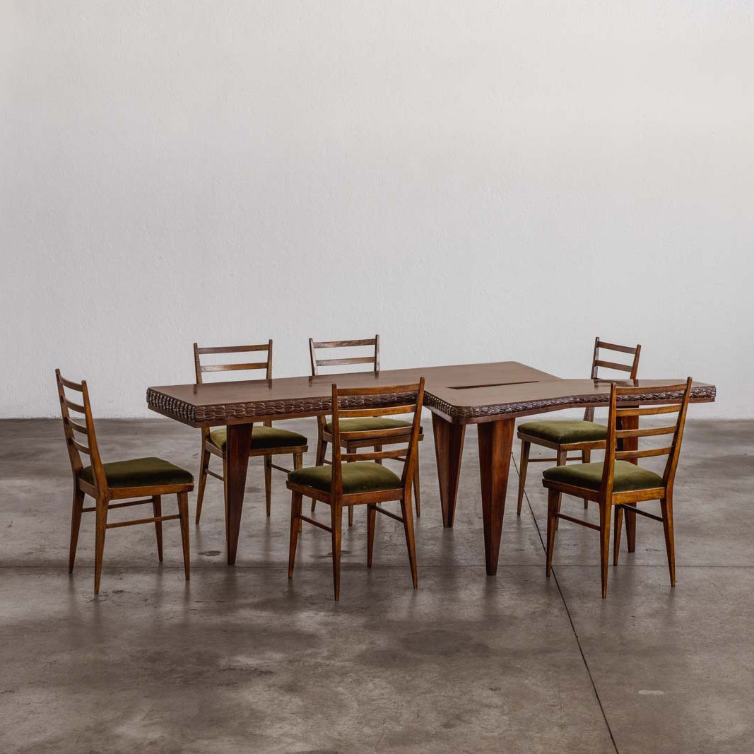 Gio Ponti Free-form Directional Desk (attr.), 1950s, 1950