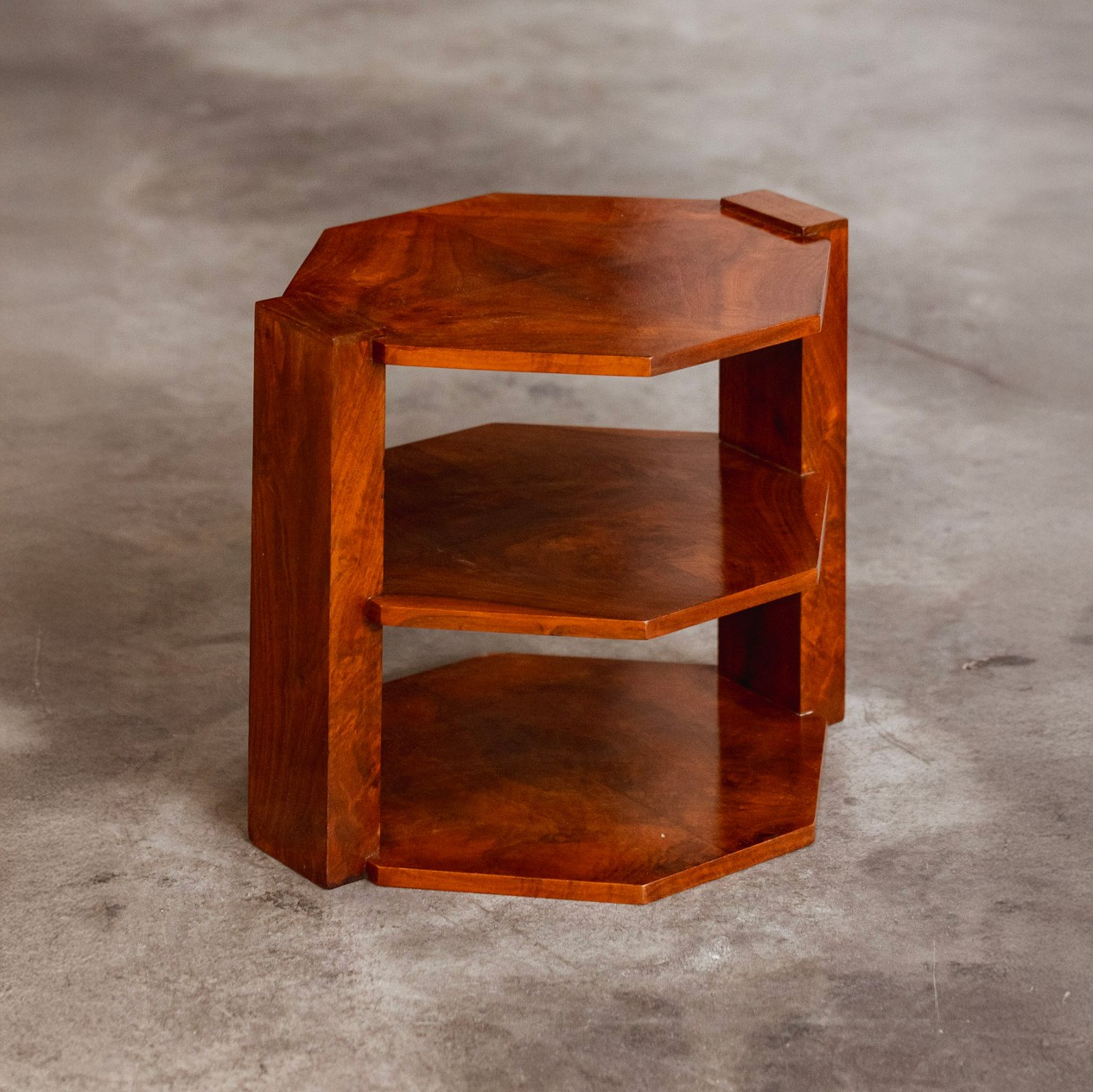 Jacques Adnet Octagonal Three-Tier Side Table, 1954, 1954