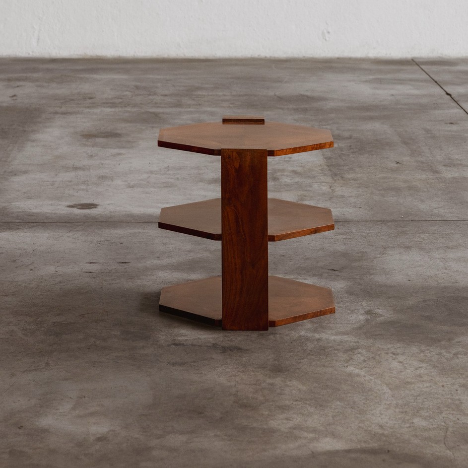 Jacques Adnet Octagonal Three-Tier Side Table, 1954, 1954