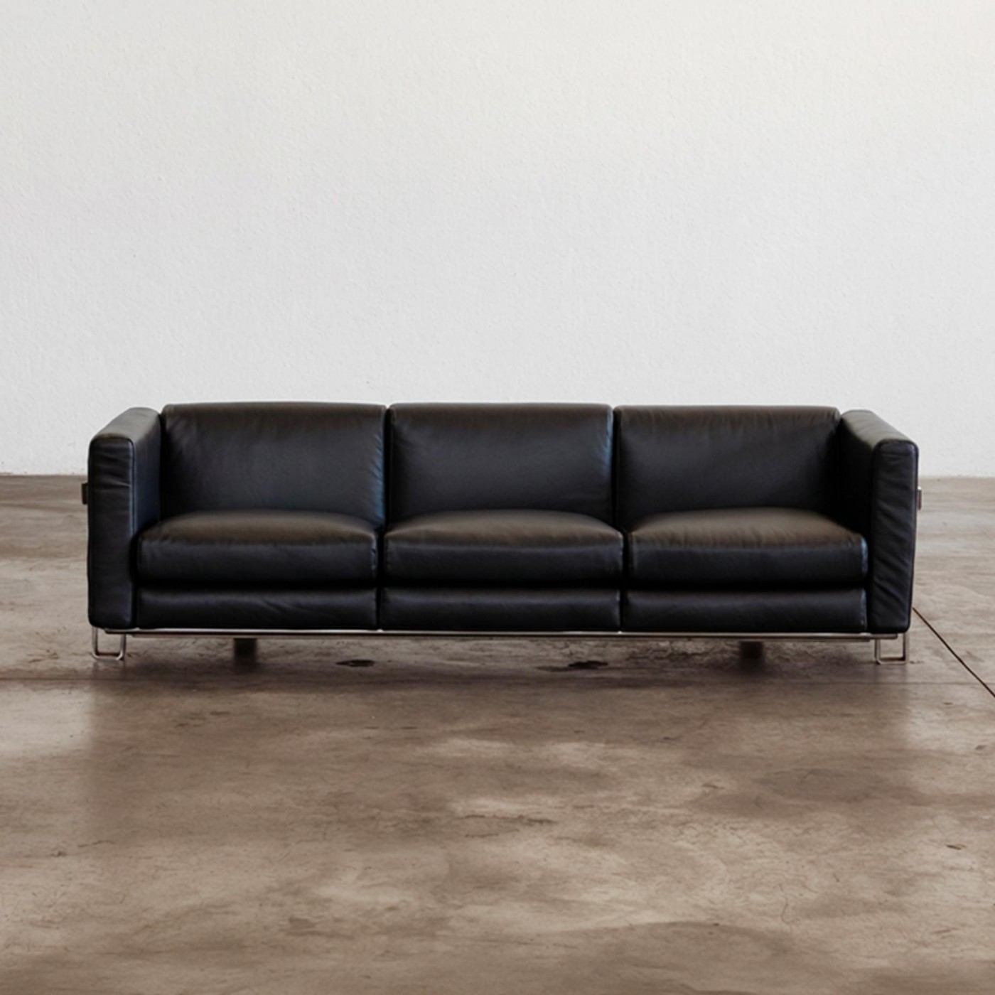Kazuhide Takahama Three-seater Sofa for Simon Gavina, Black Leather, 1965, 1965