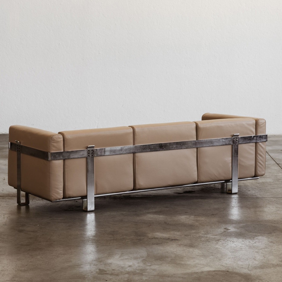 Kazuhide Takahama Three-seater Sofa for Simon Gavina, Natural Leather, 1965, 1965