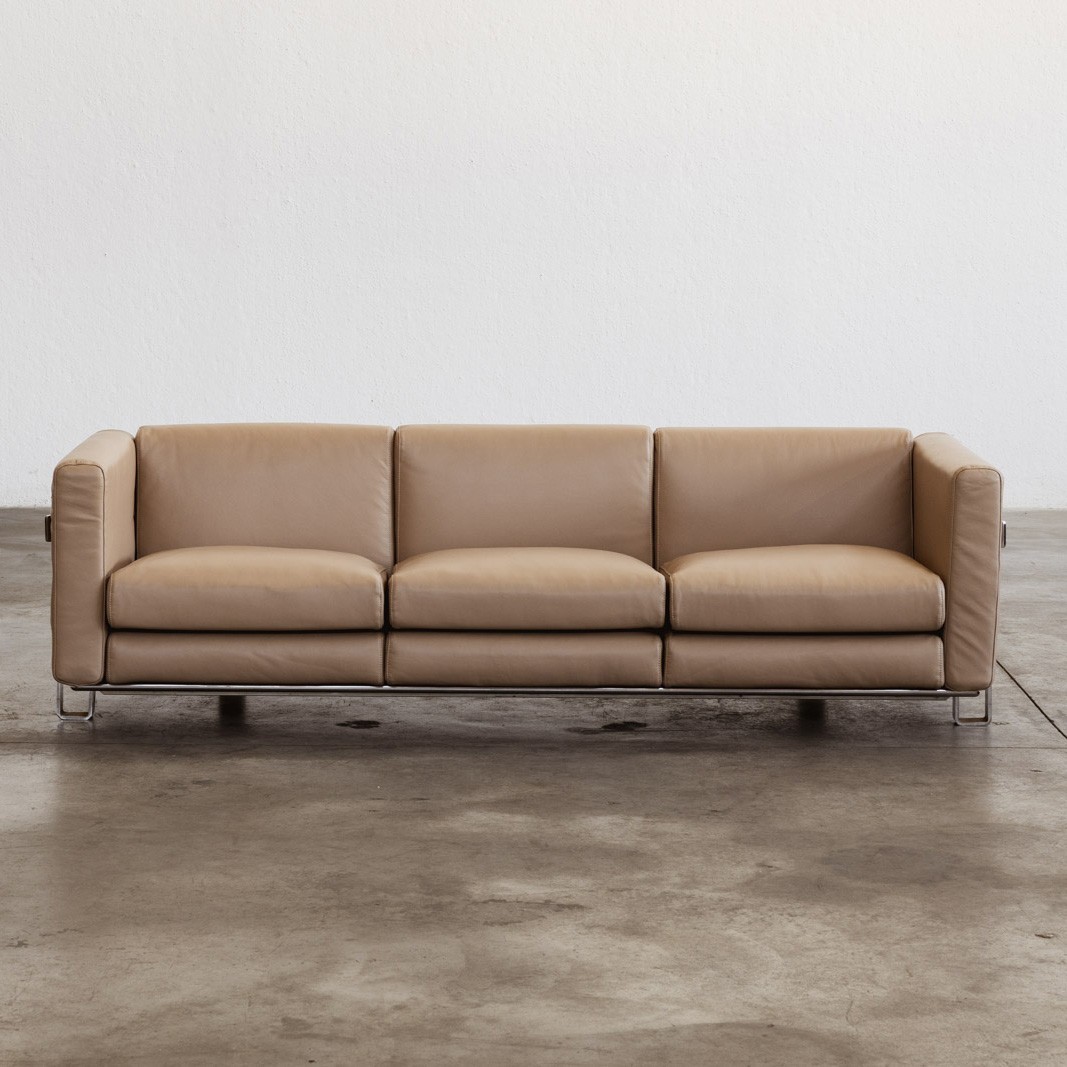Kazuhide Takahama Three-seater Sofa for Simon Gavina, Natural Leather, 1965, 1965