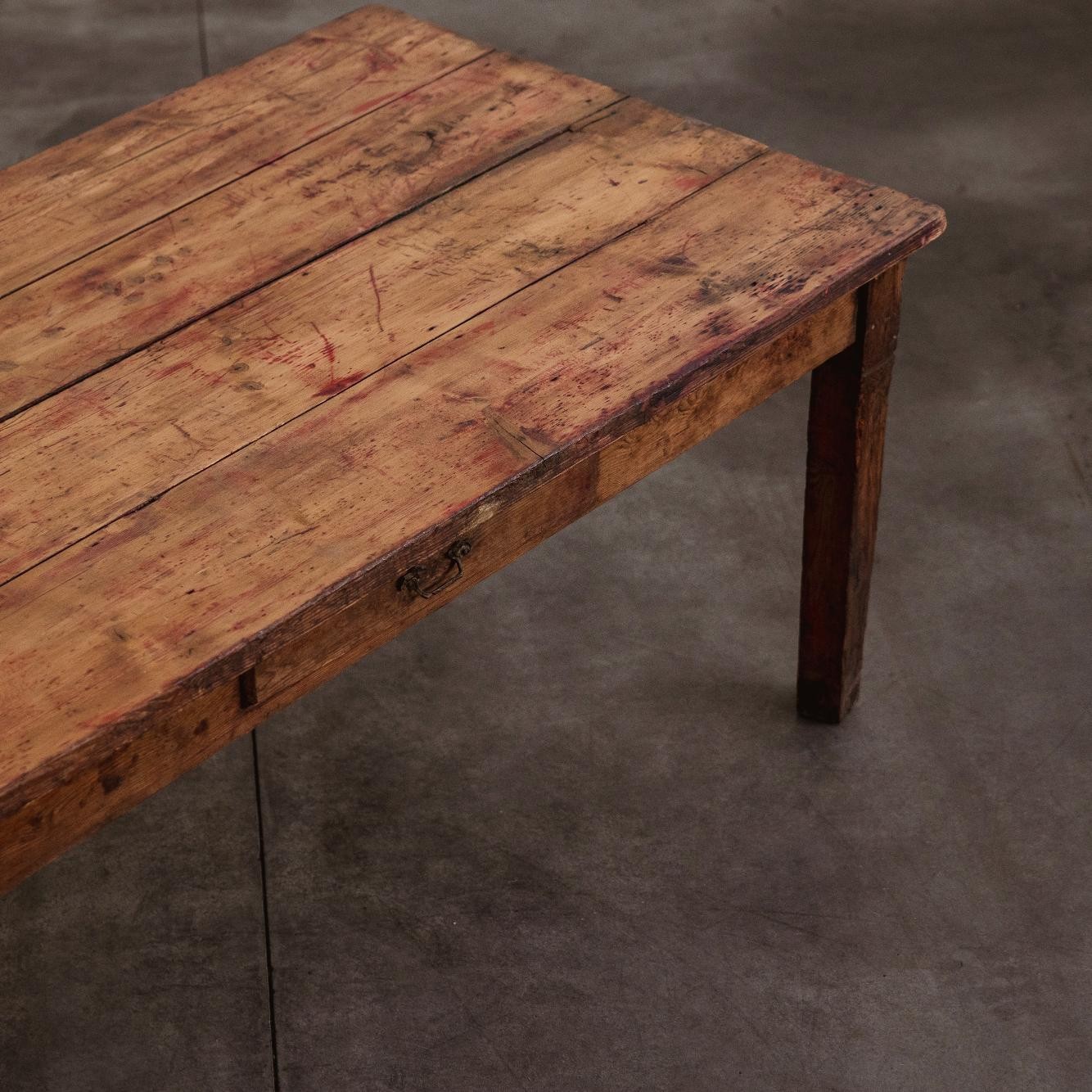 Large Primitive Rustic Dining Table,  Wood, France, 1920, 1920