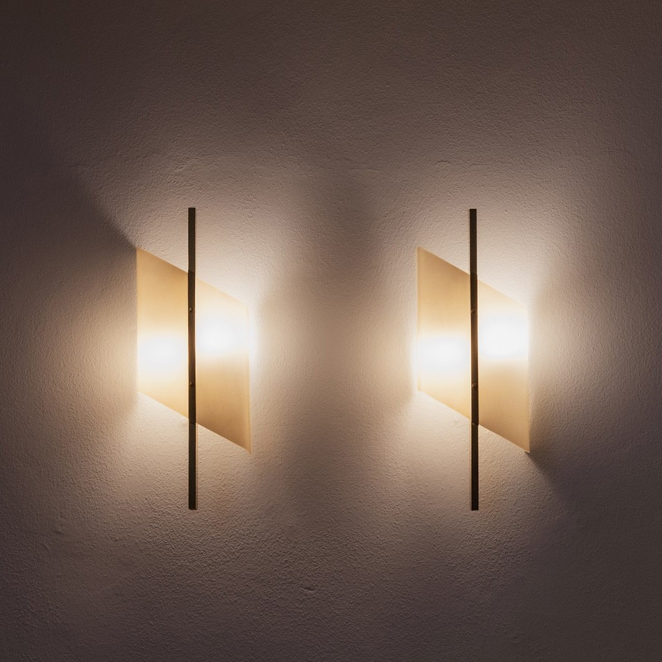 Luigi Fontana "4605/M" Sconces for Fontana Arte, 1950s, Set of 2, 1950s