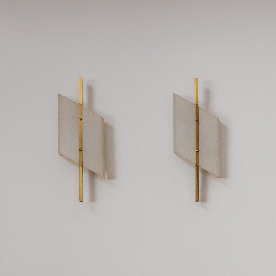 Luigi Fontana "4605/M" Sconces for Fontana Arte, 1950s, Set of 2, 1950s