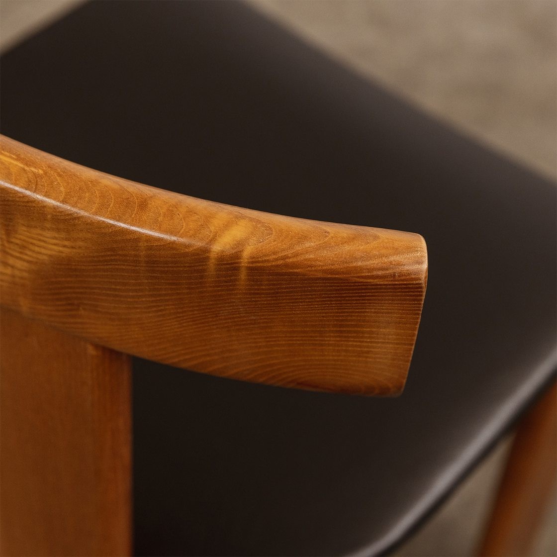 Luigi Vaghi Dining Chairs for Former, Black Leather, 1968, Set of 6, 1968