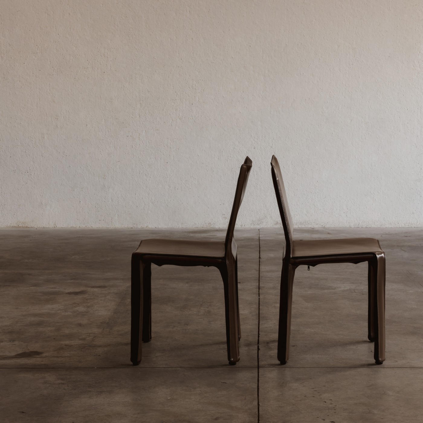 Mario Bellini "CAB 412" Dining Chairs for Cassina, Tobacco leather, 1977, Set of 6, 1970s