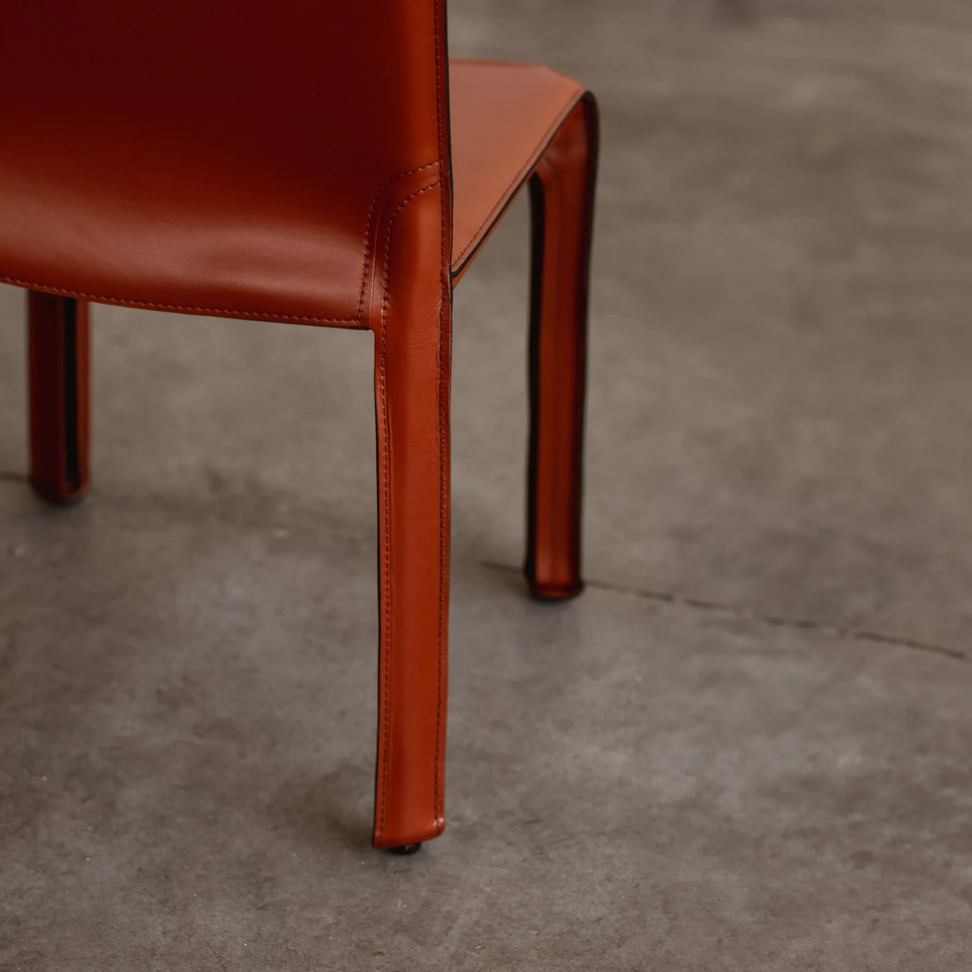 Mario Bellini "CAB 412" Dining Chairs for Cassina, China Red Leather, 1978, Set of 6, 1978