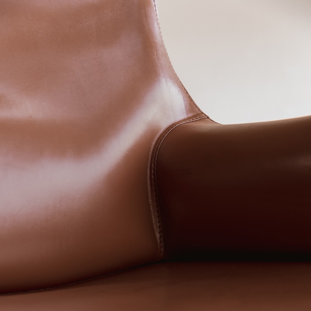 Mario Bellini "CAB 413"  Dining Chairs for Cassina, Hazelnut leather, 1977, Set of 6, 1970s