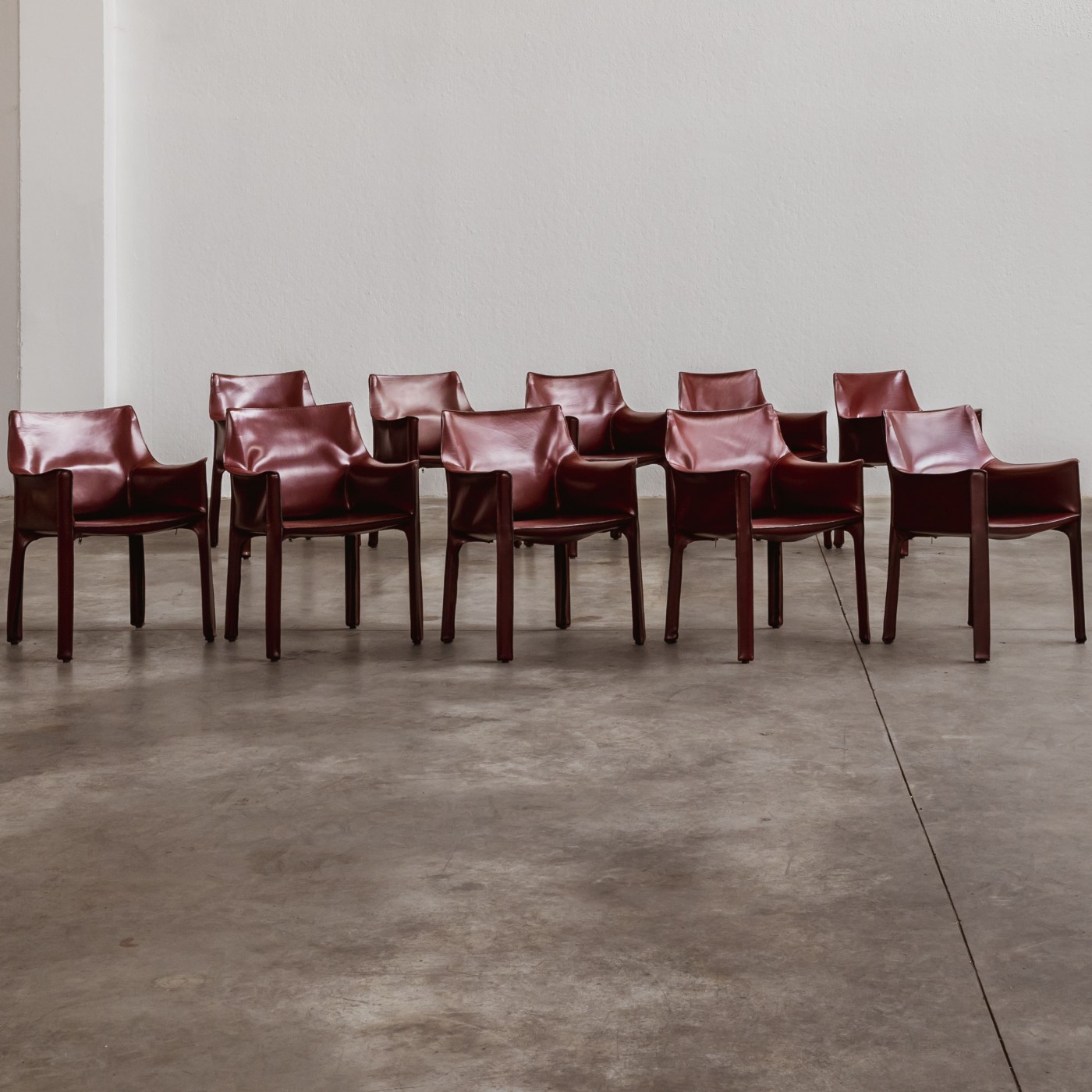Mario Bellini "CAB 413" Dining Chairs for Cassina, 1977, Set of 10, 1970s