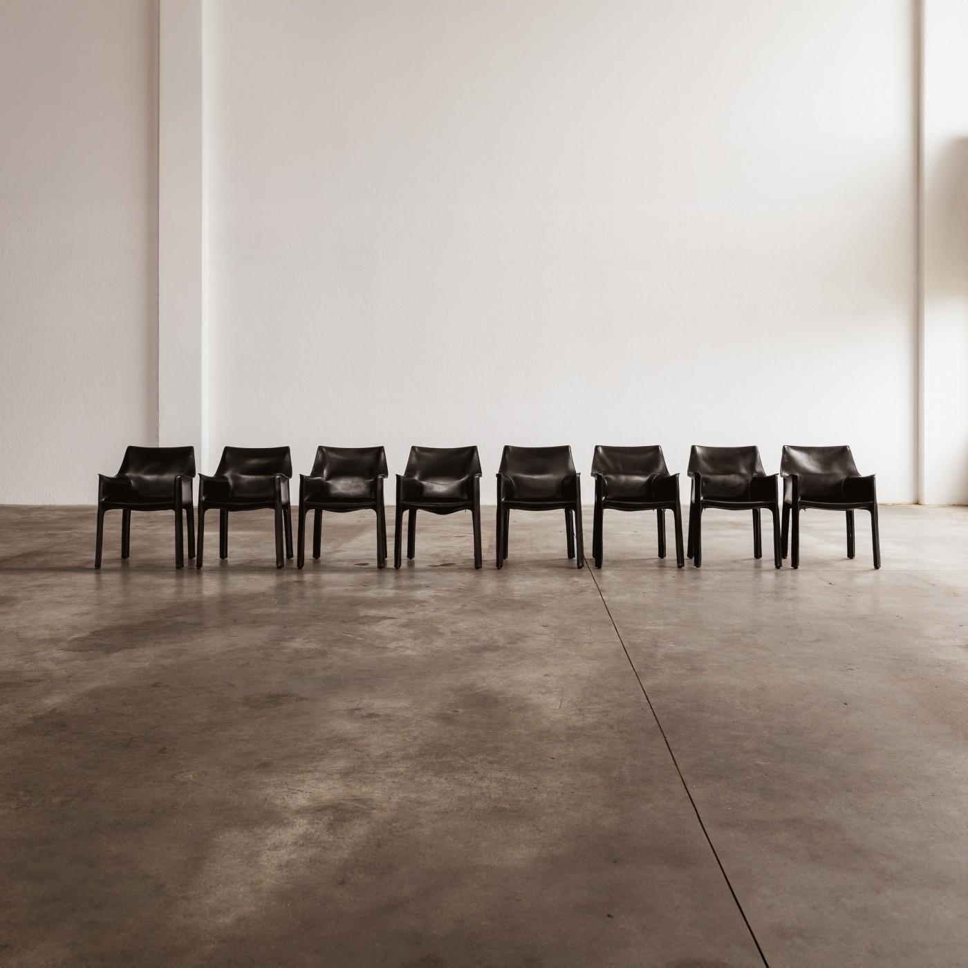 Mario Bellini "CAB 413" Dining Chairs for Cassina in Black, 1977, Set of 8, 1970s