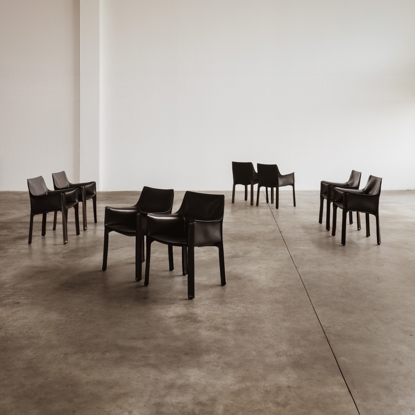 Mario Bellini "CAB 413" Dining Chairs for Cassina in Black, 1977, Set of 8, 1970s