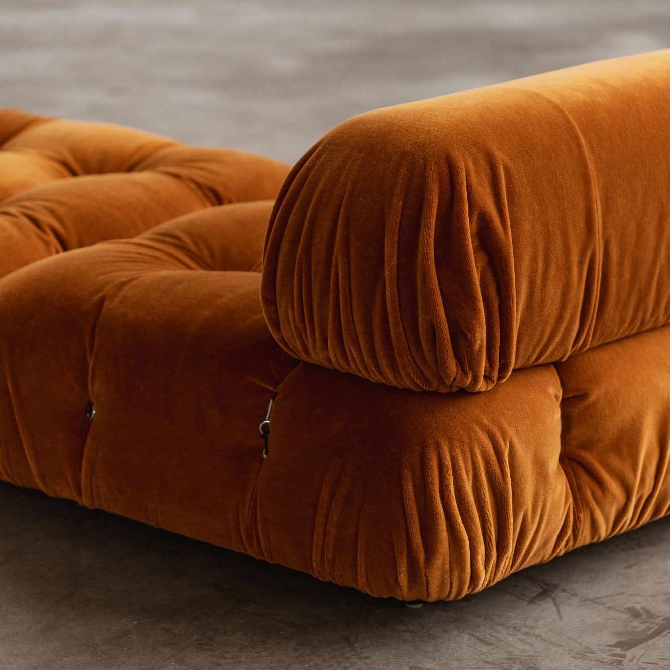 Mario Bellini "Camaleonda" Sofa for B&B Italia, Rust Brown Velvet, 1970, Set of 8, 1970