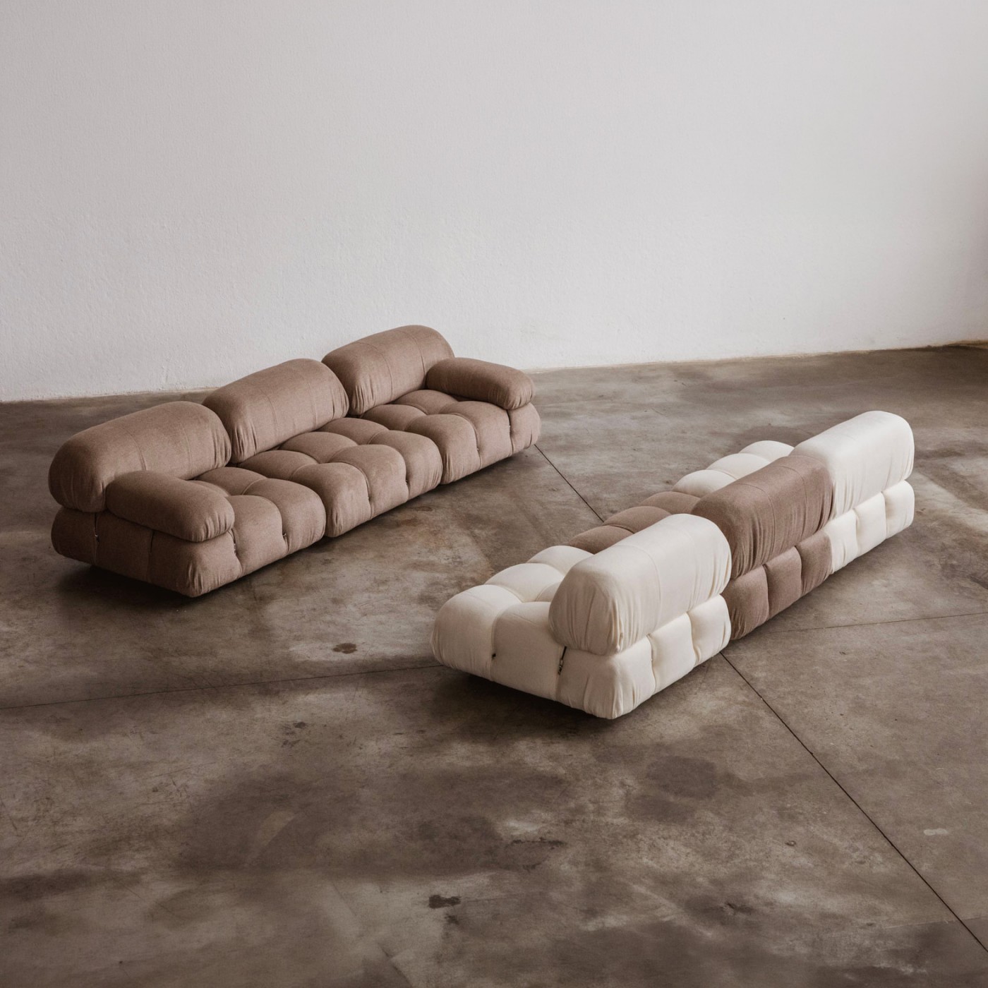 Mario Bellini "Camaleonda" Sofa for B&B Italia, Two-tone Alpaca Wool, 1970, Set of 6, 1970