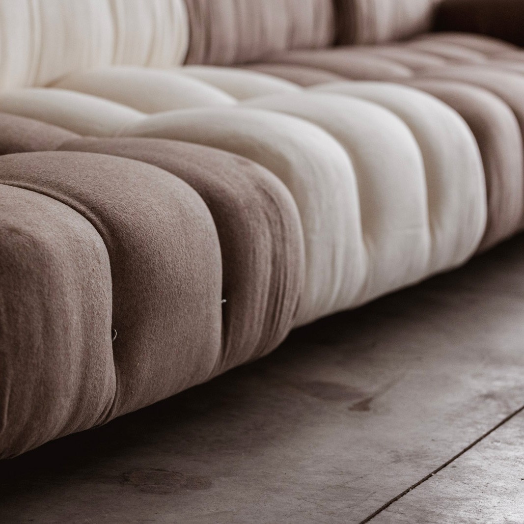 Mario Bellini "Camaleonda" Sofa for B&B Italia, Two-tone Alpaca Wool, 1970, Set of 6, 1970