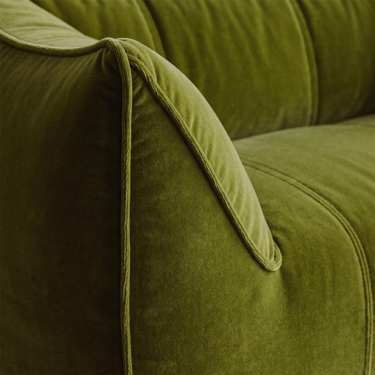 Mario Bellini "Le Bambole" Sofa for B&B Italia, Green Velvet, 1971, 1971